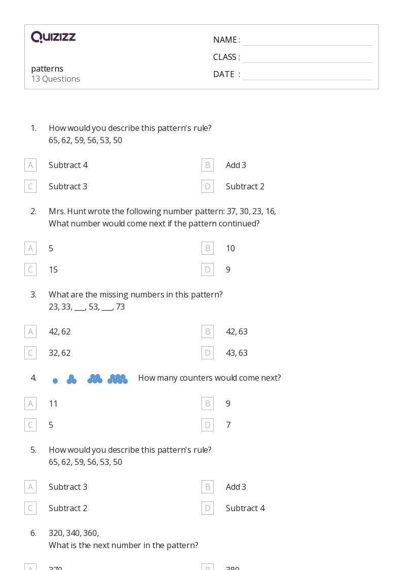 50+ Word Patterns worksheets for 4th Class on Quizizz Free & Printable