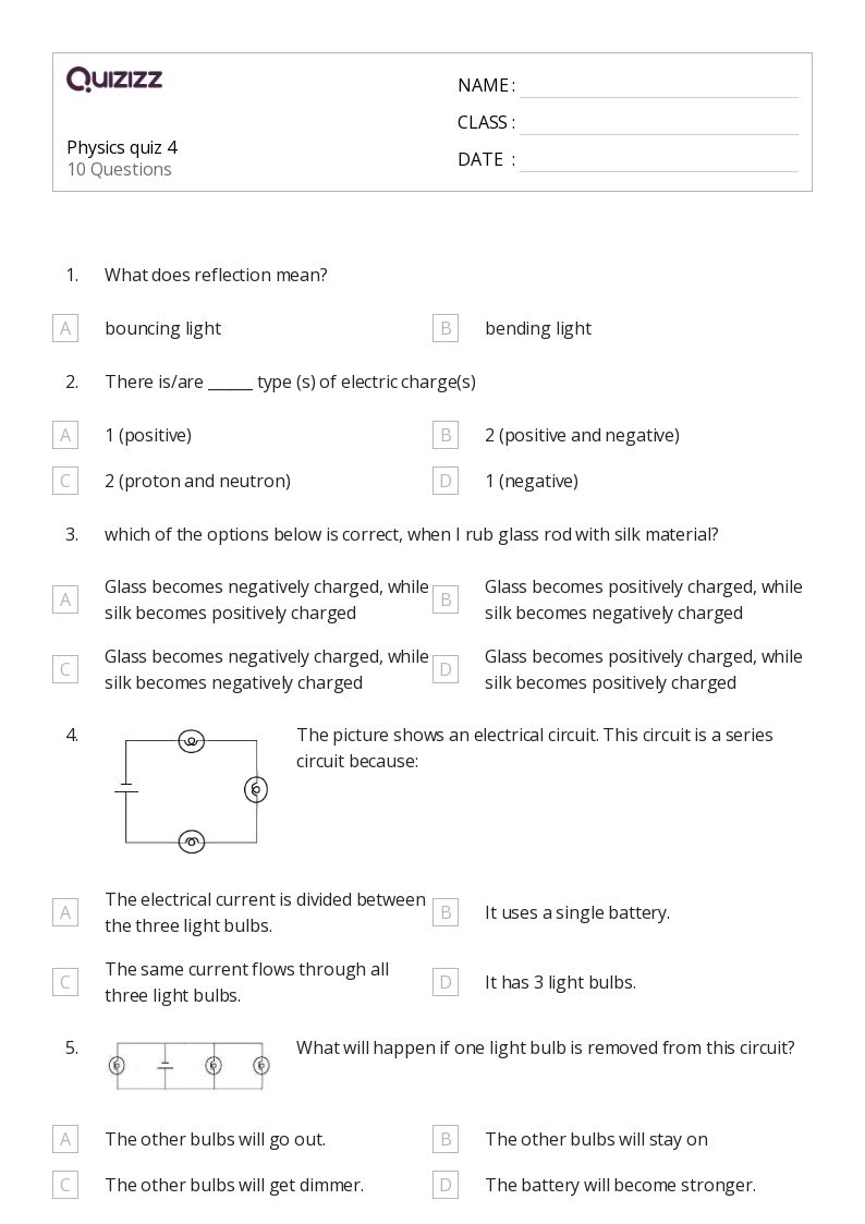 50+ Physics worksheets on Quizizz Free & Printable