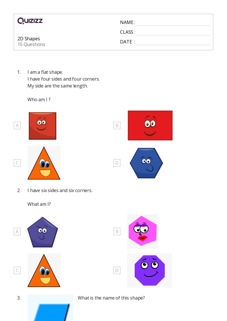 50+ 2D Shapes worksheets for 5th Class on Quizizz Free & Printable