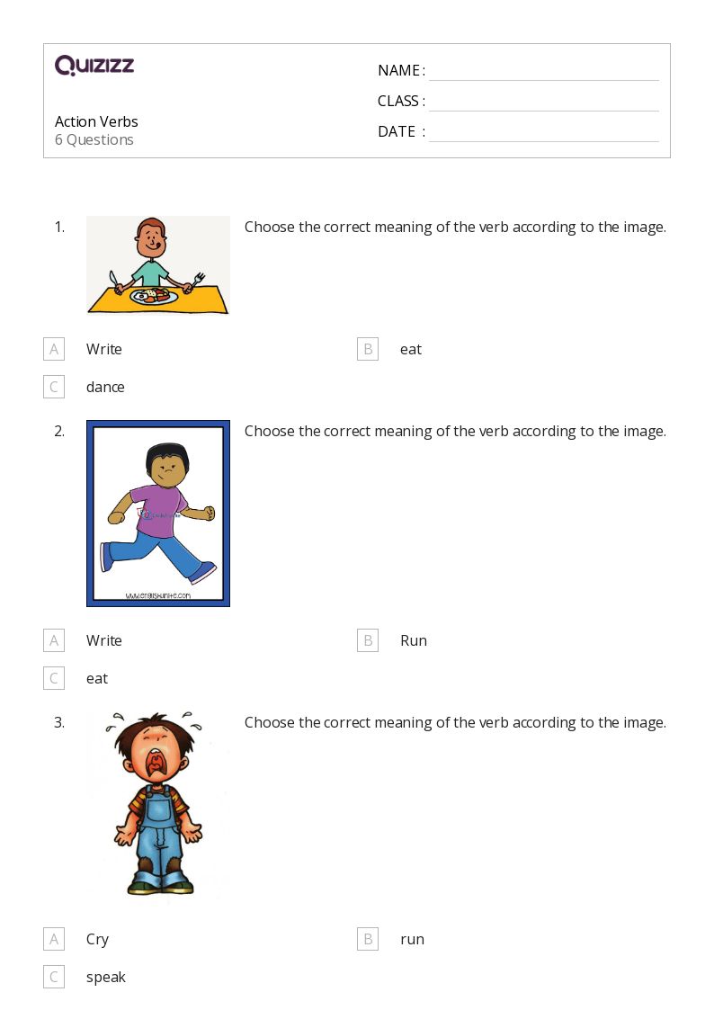 50+ Action Verbs worksheets for 4th Grade on Quizizz Free & Printable