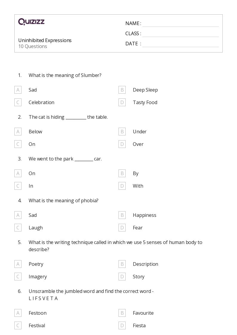 50+ Writing Expressions worksheets for 1st Class on Quizizz Free