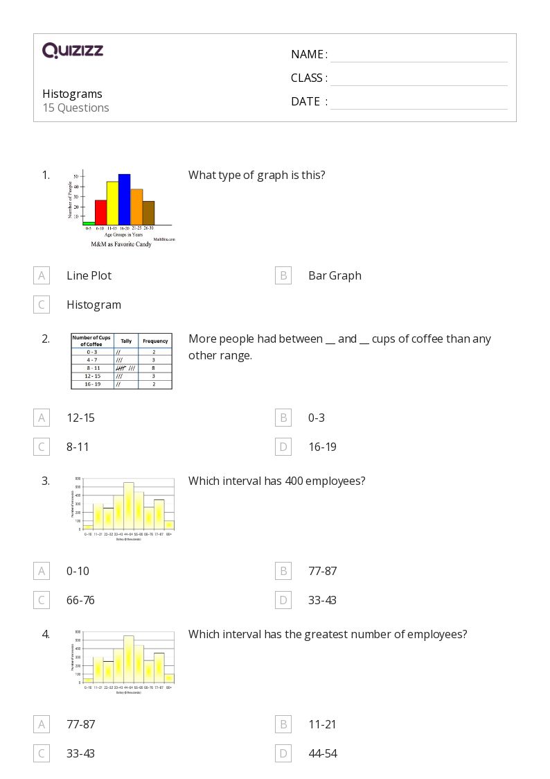 50+ Histograms worksheets for 6th Grade on Quizizz | Free & Printable