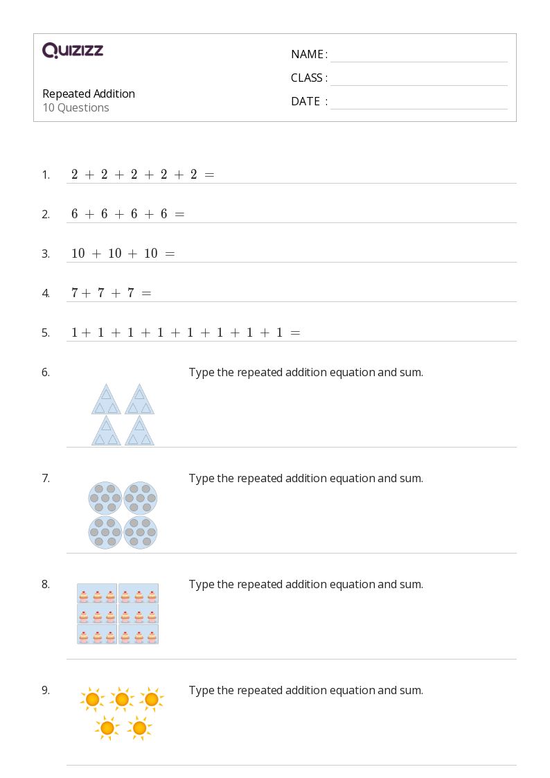 50+ Repeated Addition worksheets for 2nd Grade on Quizizz Free & Printable
