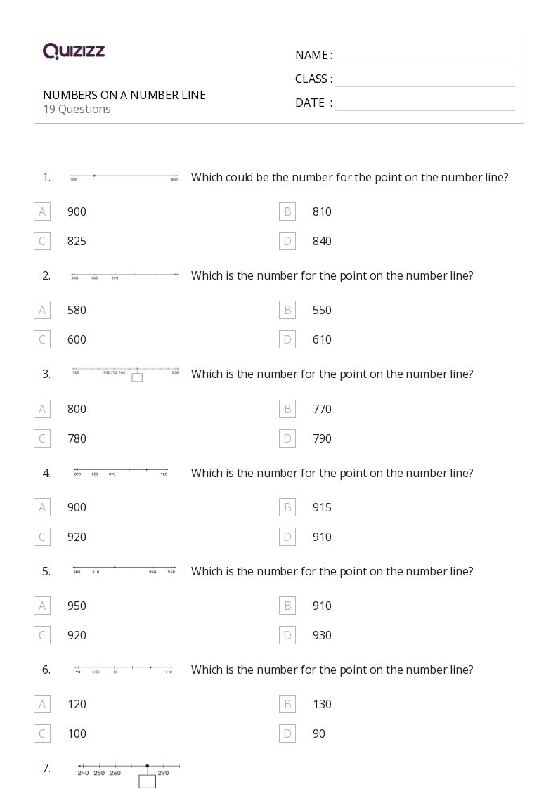 50+ Subtraction on a Number Line worksheets for 5th Class on Quizizz Free & Printable