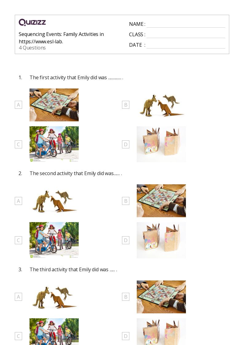 50+ Sequencing Events worksheets for 3rd Grade on Quizizz Free & Printable