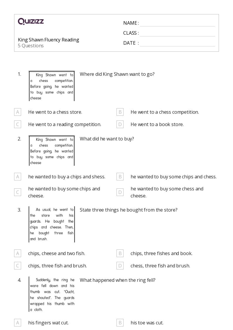 50+ Reading Fluency worksheets for 3rd Year on Quizizz Free & Printable