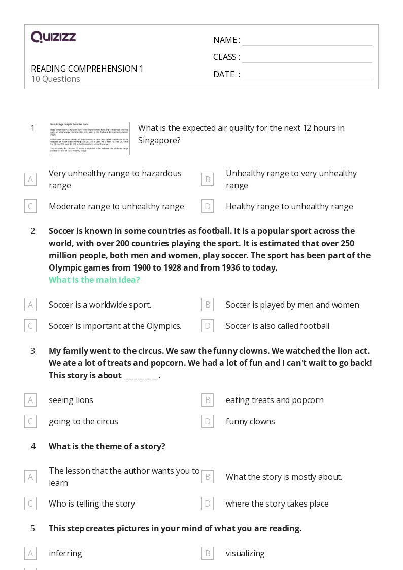 50+ Picture Comprehension worksheets for 7th Grade on Quizizz Free & Printable