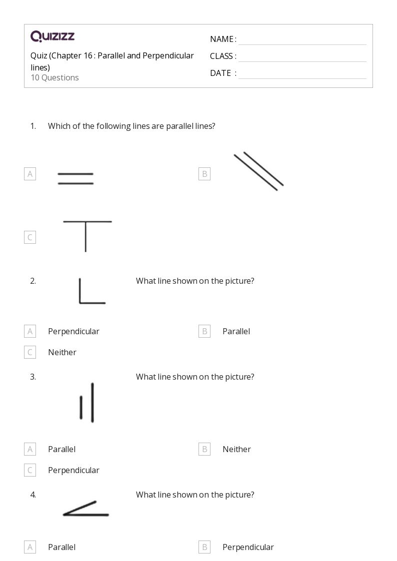 50+ Parallel and Perpendicular Lines worksheets on Quizizz Free