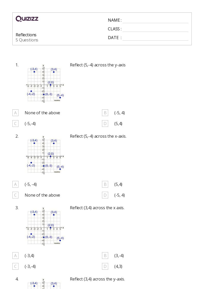 50+ Reflections worksheets for 7th Grade on Quizizz Free & Printable