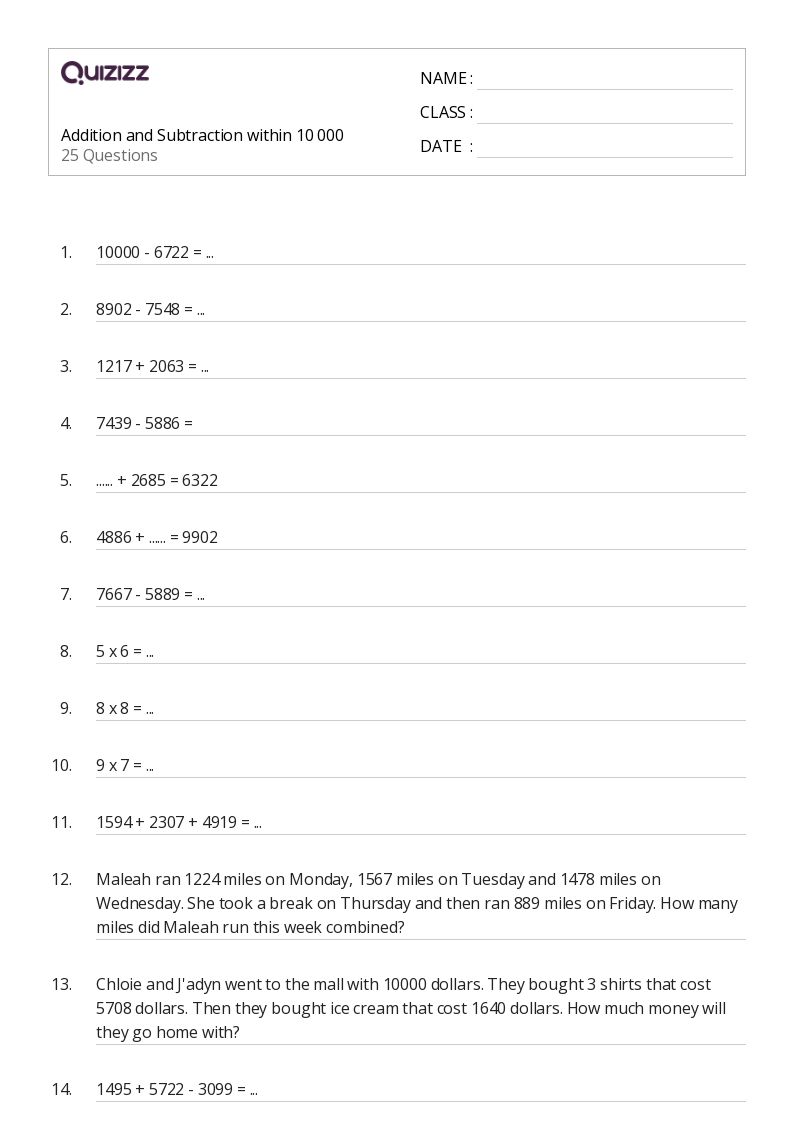 50+ Subtraction Within 10 worksheets for 3rd Grade on Quizizz | Free