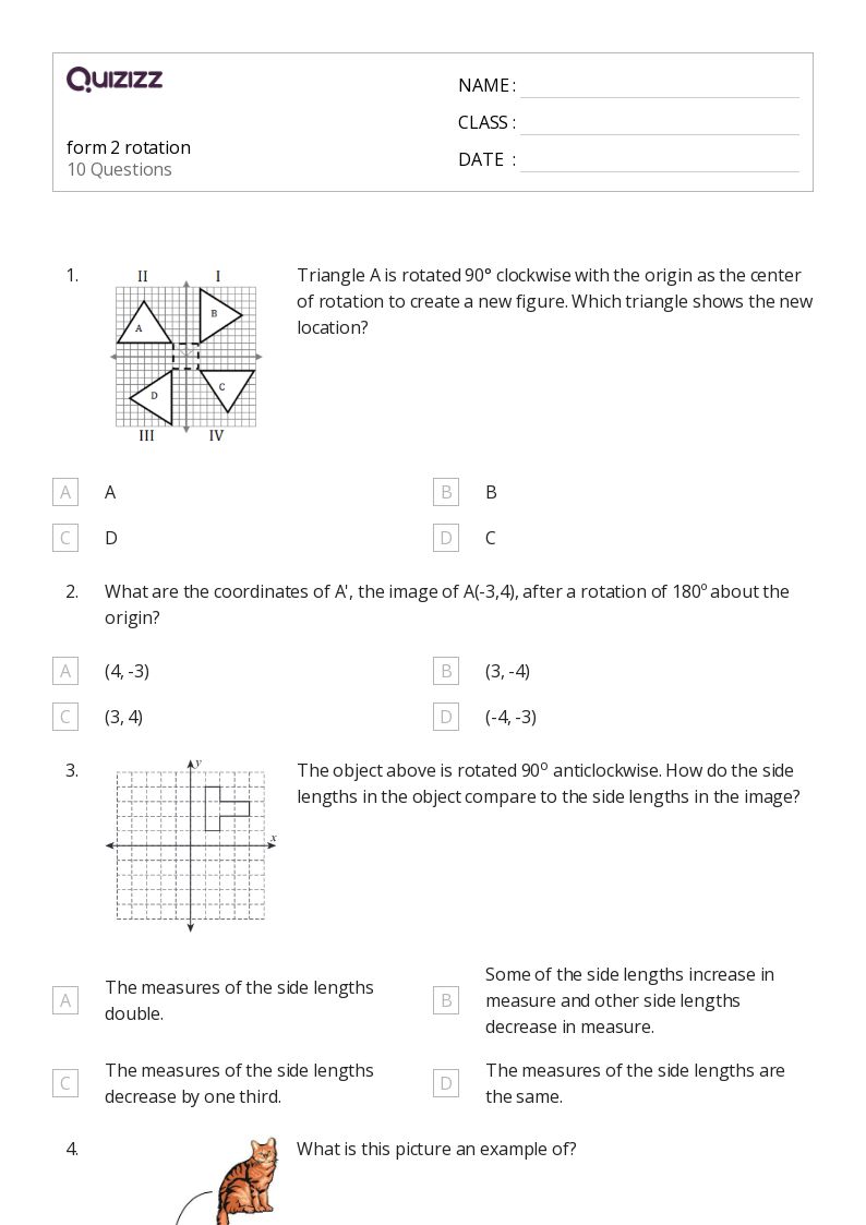 50+ Rotations worksheets for 2nd Class on Quizizz Free & Printable