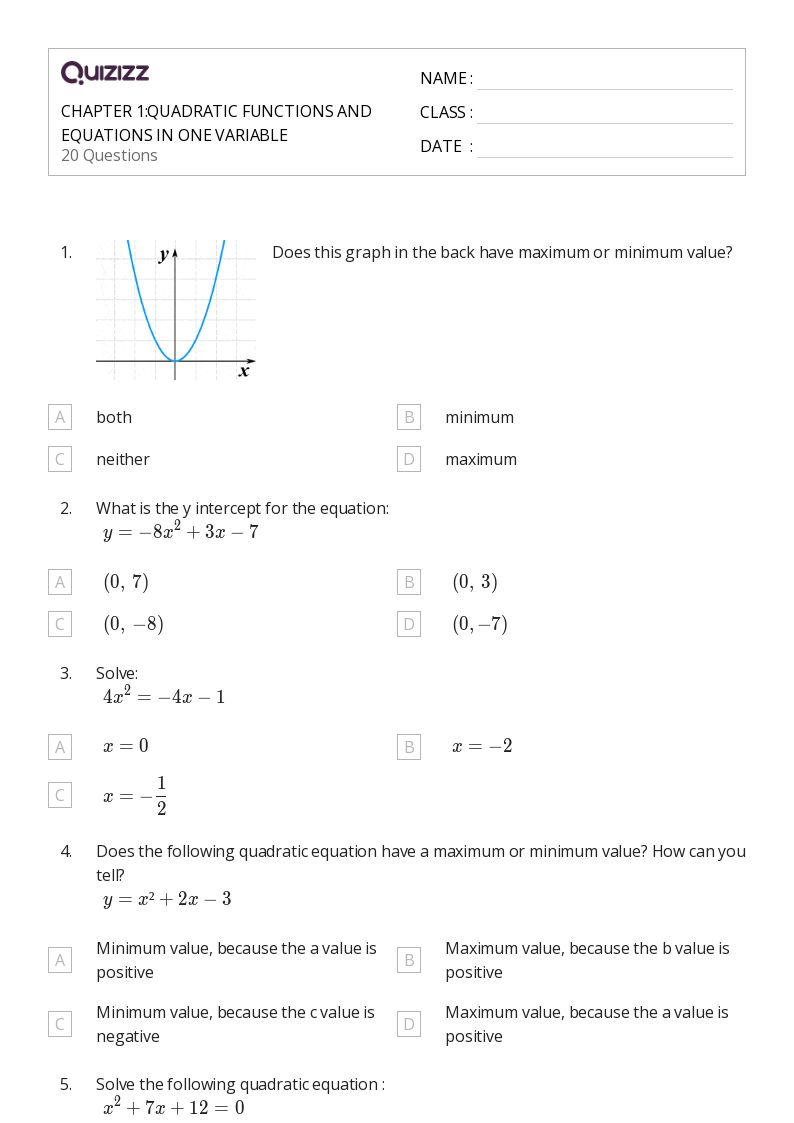 50+ OneVariable Equations worksheets for 4th Year on Quizizz Free & Printable