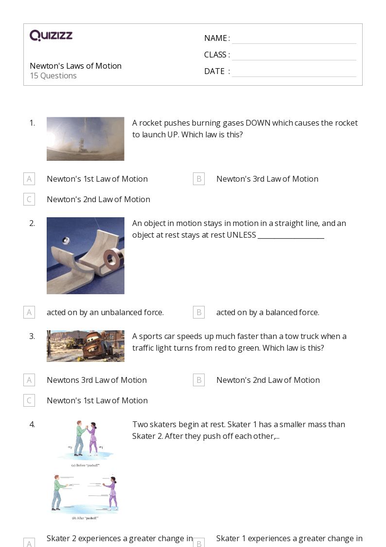 50+ forces and newtons laws of motion worksheets for 9th Grade on