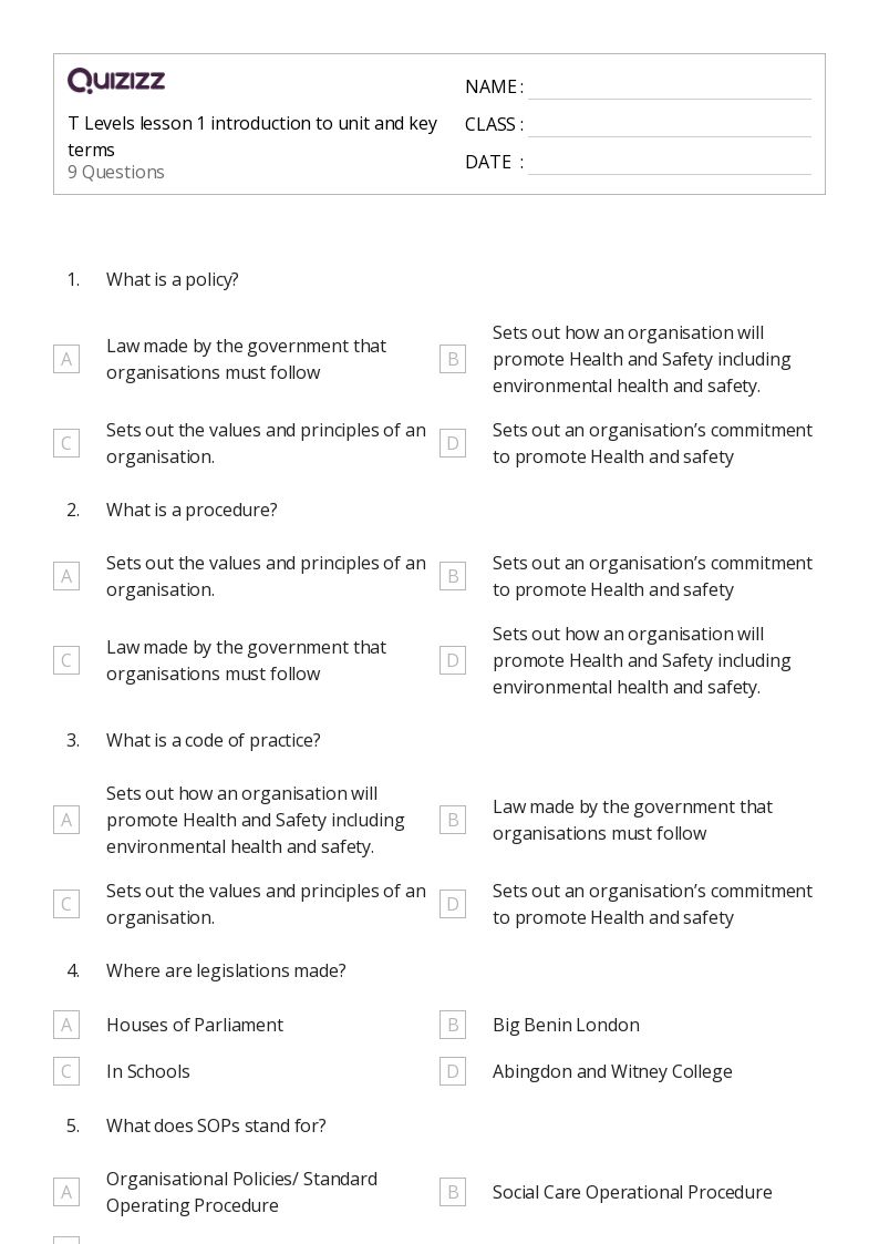 50+ Environmental Science worksheets for 1st Year on Quizizz | Free