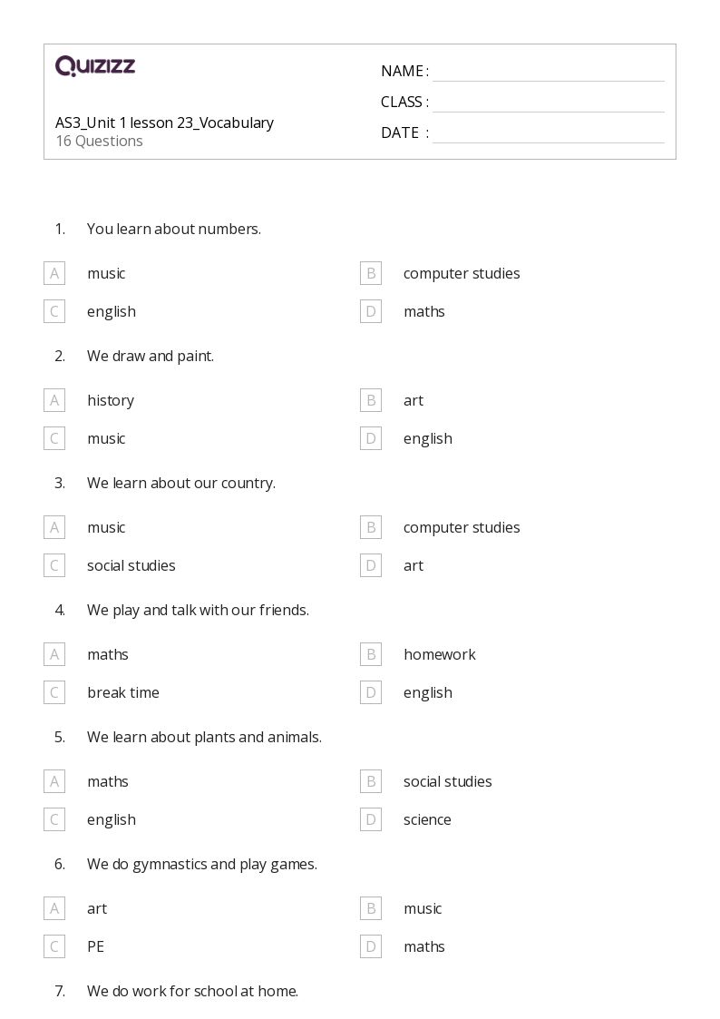 50+ Art History worksheets for 5th Class on Quizizz Free & Printable