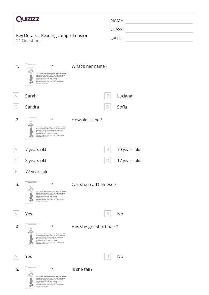 50+ Relevant Details worksheets for 1st Class on Quizizz Free & Printable