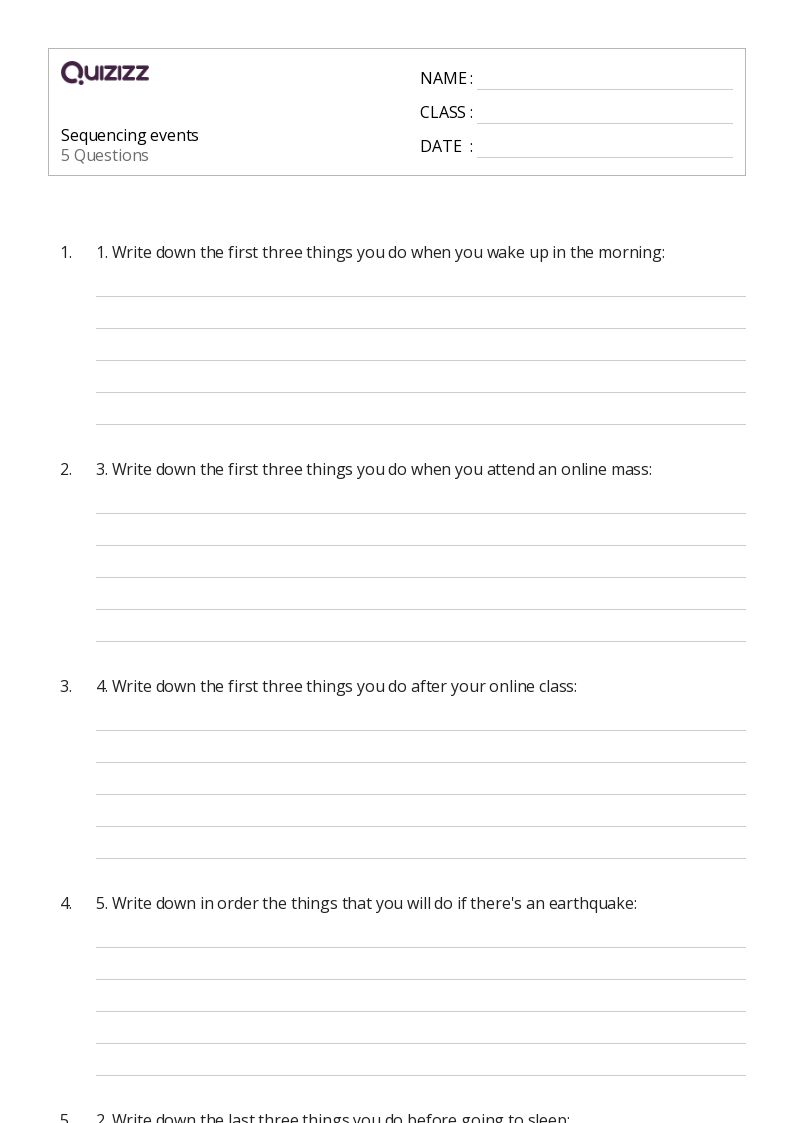 50+ Sequencing Events worksheets for 4th Grade on Quizizz | Free