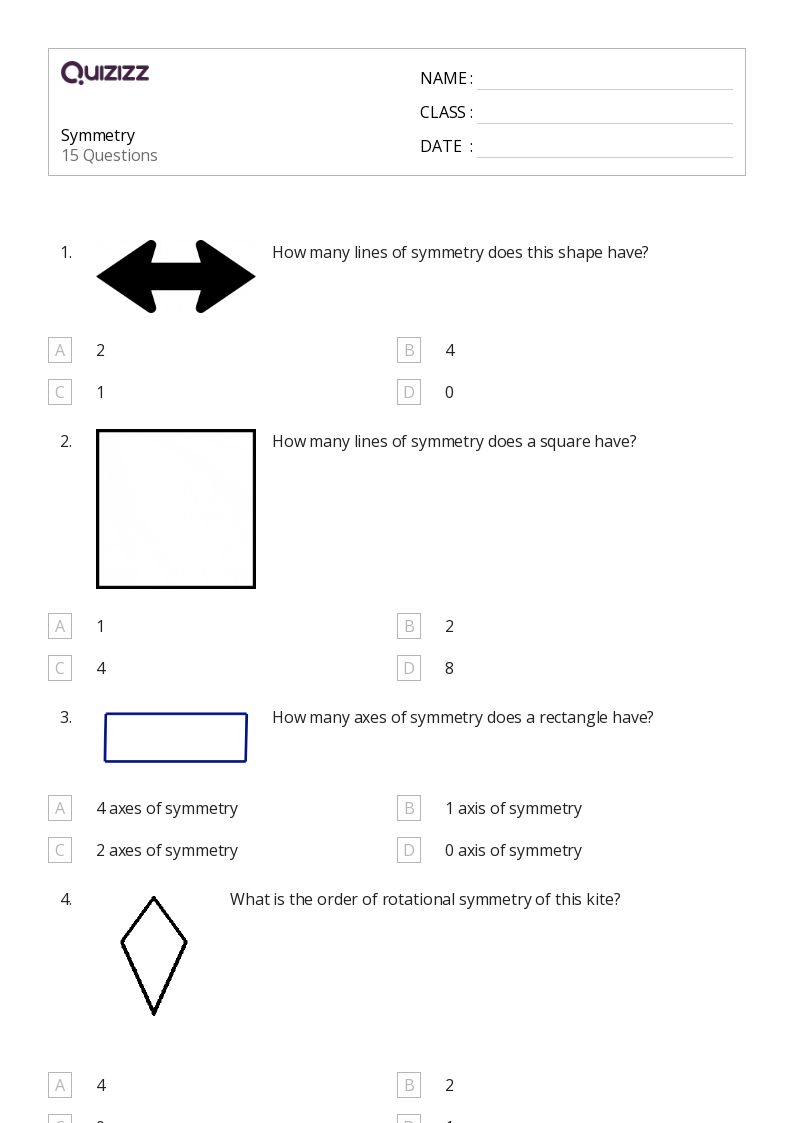 50+ Lines of Symmetry worksheets for 8th Year on Quizizz Free & Printable