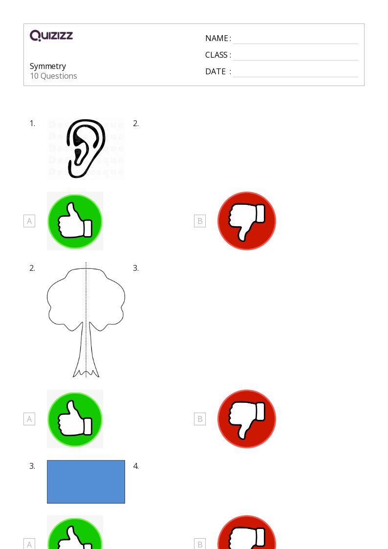 Printable Symmetry Worksheets for Kindergarten Quizizz