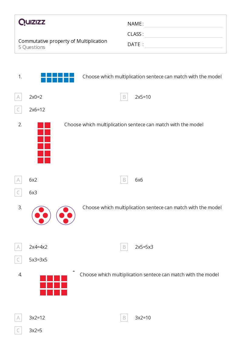 50+ Commutative Property of Multiplication worksheets for 3rd Grade on