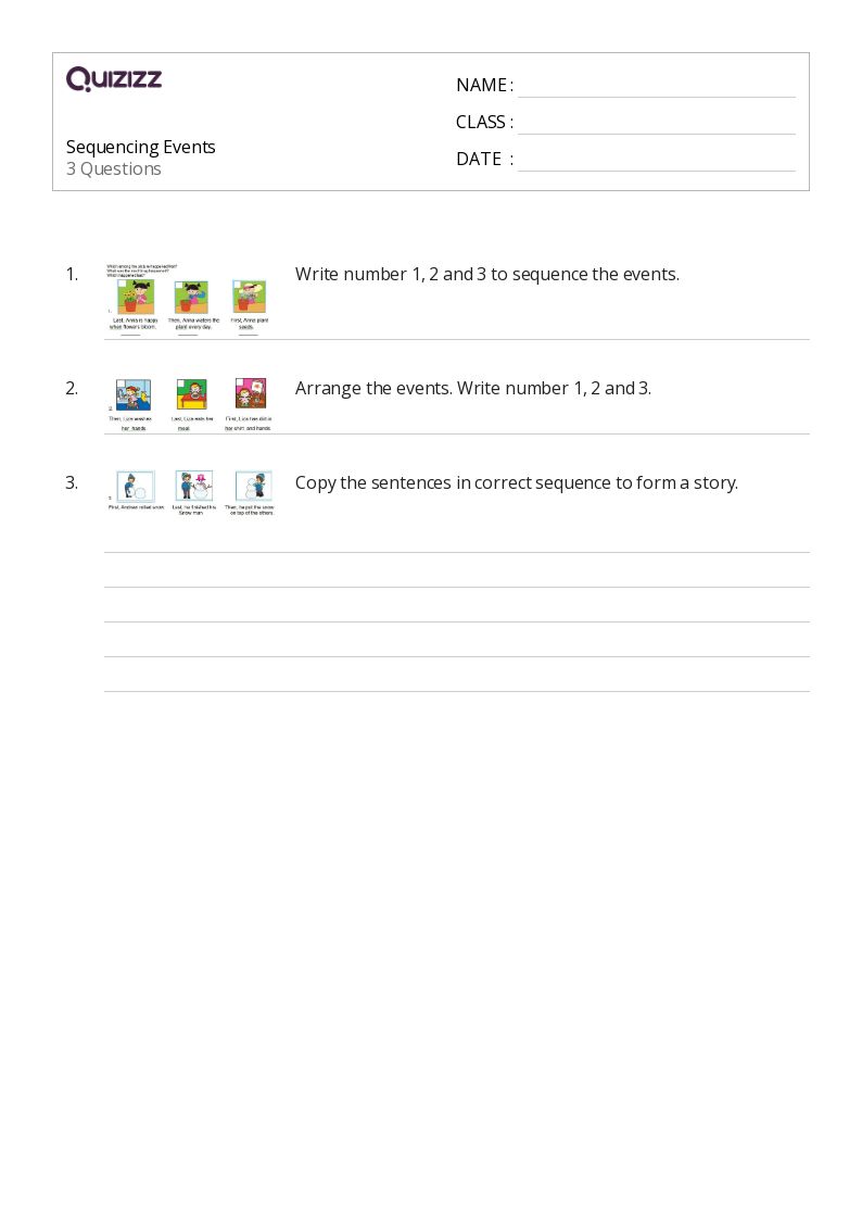 50+ Sequencing Events worksheets for 1st Grade on Quizizz Free & Printable