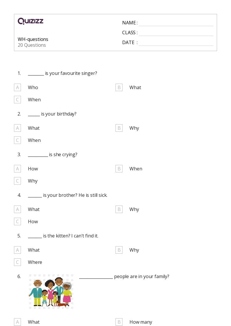 50+ Who What When Where Why Questions worksheets for 4th Grade on Quizizz Free & Printable
