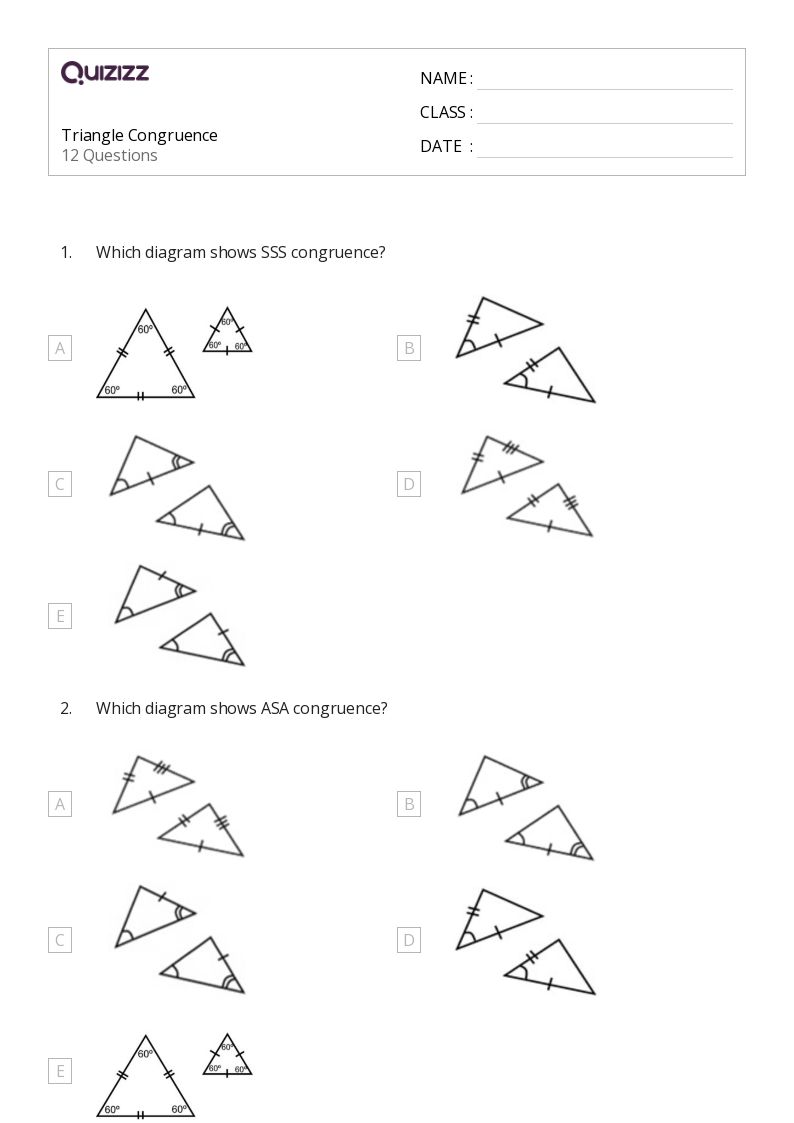 Printable congruence Worksheets for Year 10 Quizizz