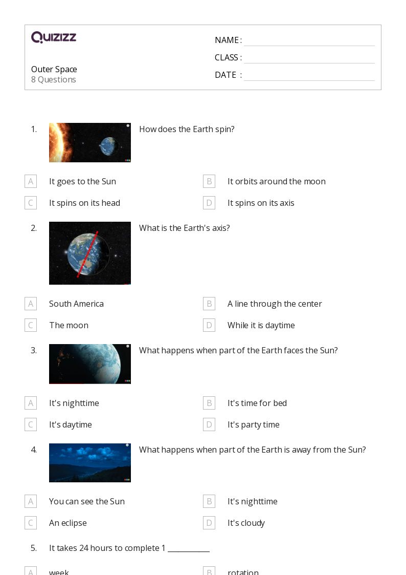 50+ Outer Space worksheets for 7th Grade on Quizizz Free & Printable