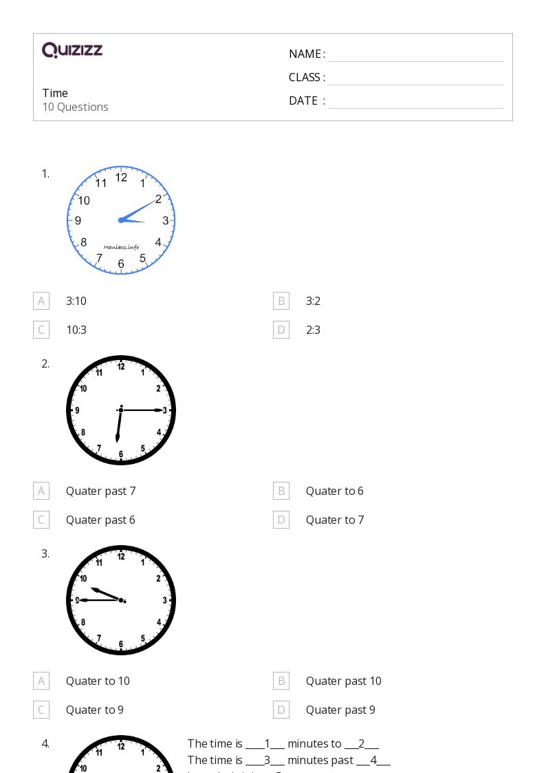 50+ Time worksheets for 2nd Class on Quizizz Free & Printable