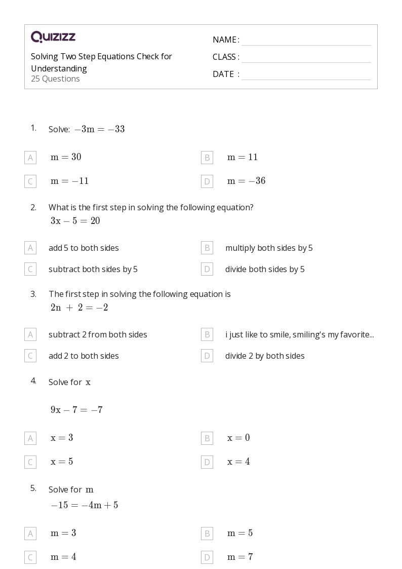 50+ Understanding Expressions and Equations worksheets for 7th Grade on