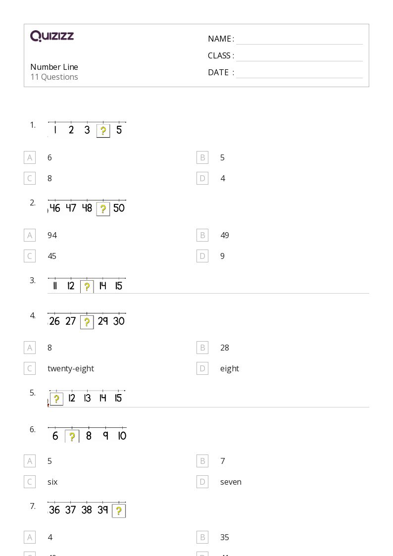 50+ Subtraction on a Number Line worksheets for Kindergarten on Quizizz Free & Printable