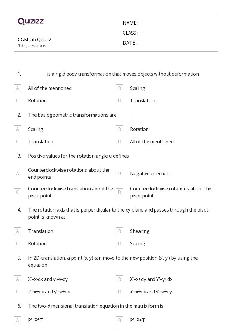 50+ Rotations worksheets for 1st Class on Quizizz | Free & Printable