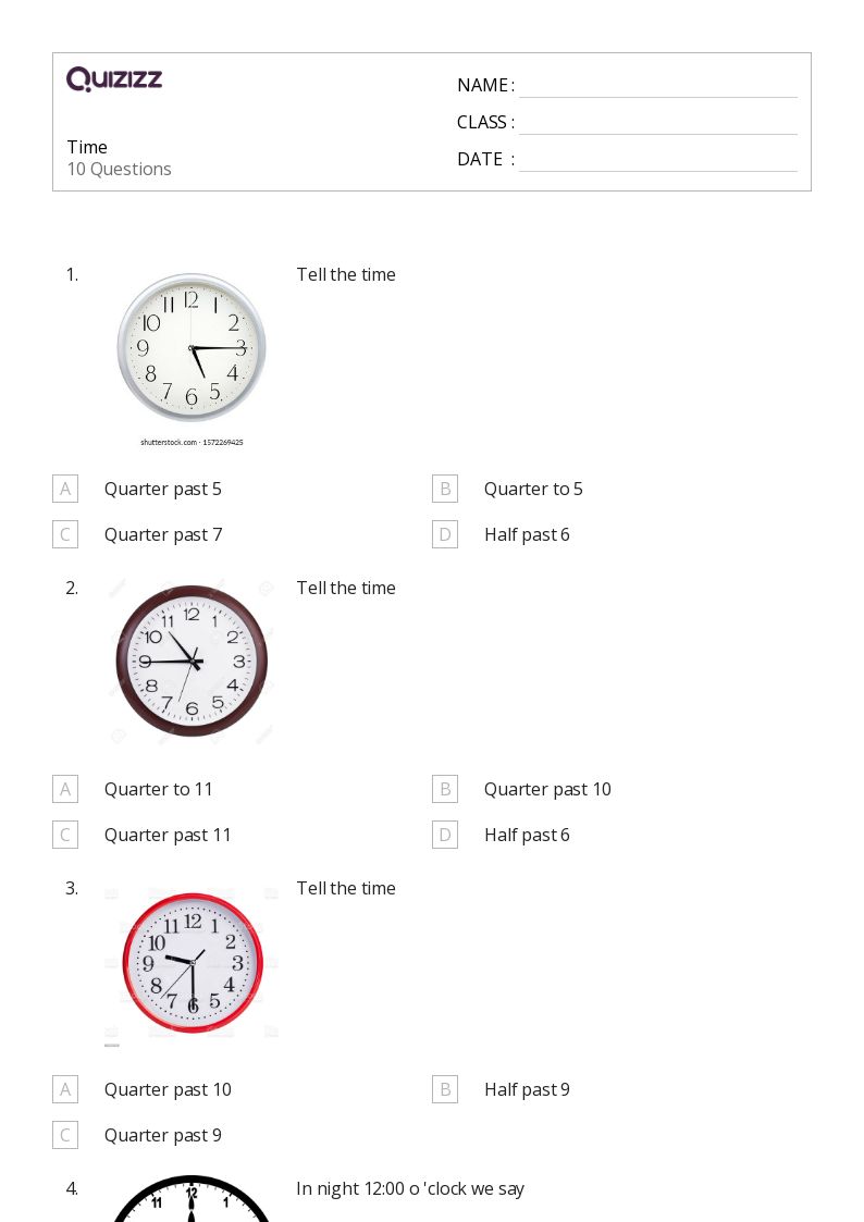 50+ Time worksheets for 2nd Class on Quizizz Free & Printable