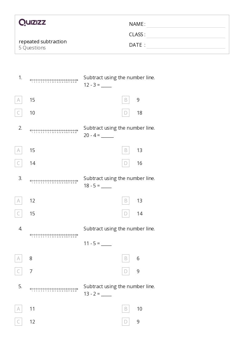 50+ Repeated Subtraction worksheets for 2nd Class on Quizizz Free & Printable