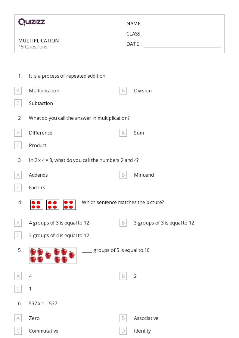 50+ Commutative Property of Multiplication worksheets for 1st Grade on Quizizz Free & Printable