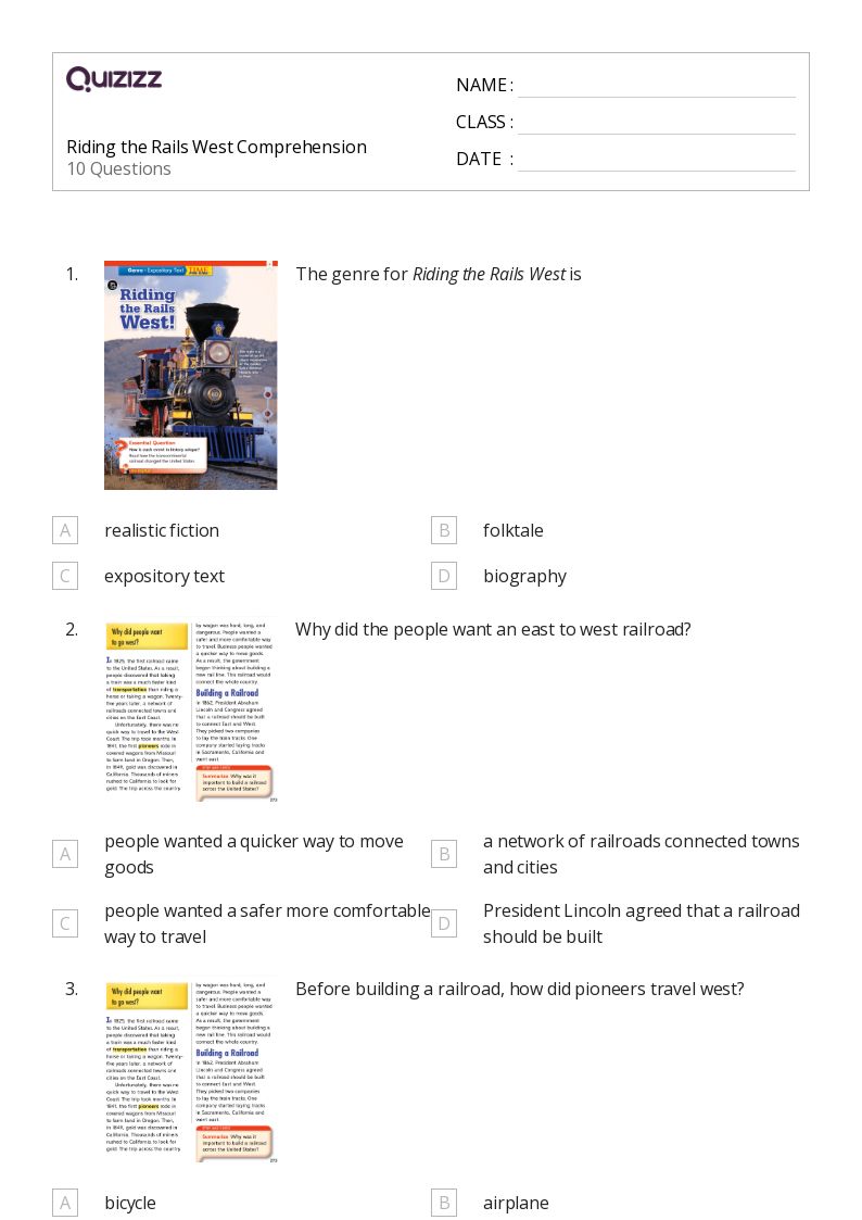 50+ Comprehension Questions worksheets for 3rd Class on Quizizz Free