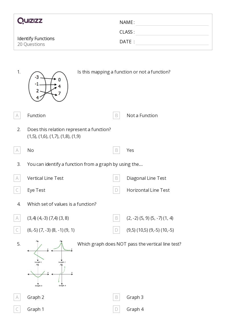 50+ Functions worksheets for 6th Grade on Quizizz Free & Printable