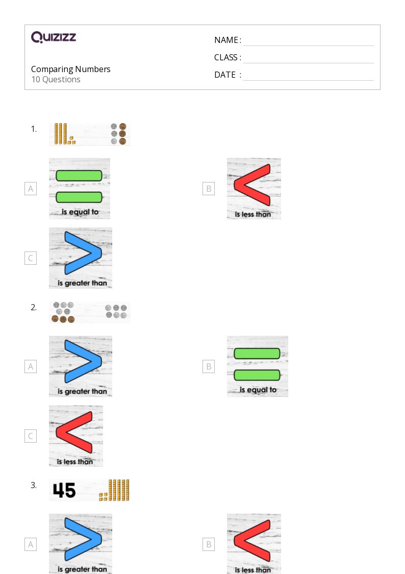 50+ Comparing TwoDigit Numbers worksheets for Kindergarten on Quizizz Free & Printable
