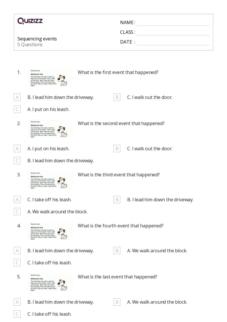 50+ Sequencing Events worksheets for 2nd Grade on Quizizz Free & Printable
