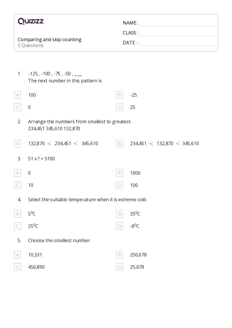 50+ Skip Counting worksheets for 5th Class on Quizizz Free & Printable