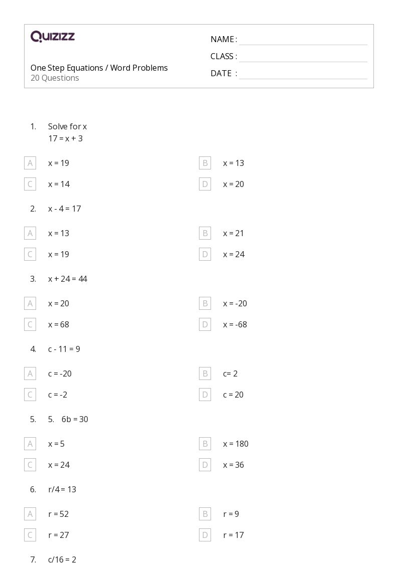 50+ Addition Word Problems worksheets for 6th Class on Quizizz Free & Printable