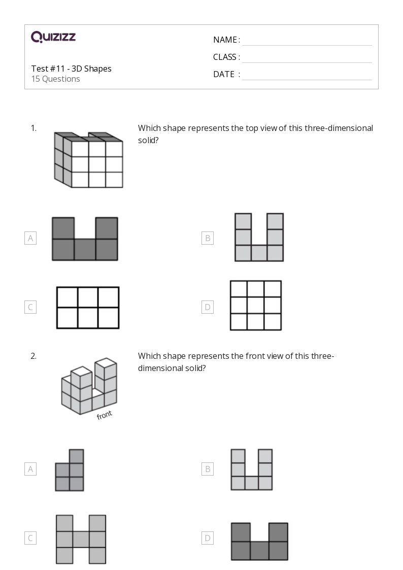 50+ 3D Shapes worksheets for 7th Grade on Quizizz Free & Printable