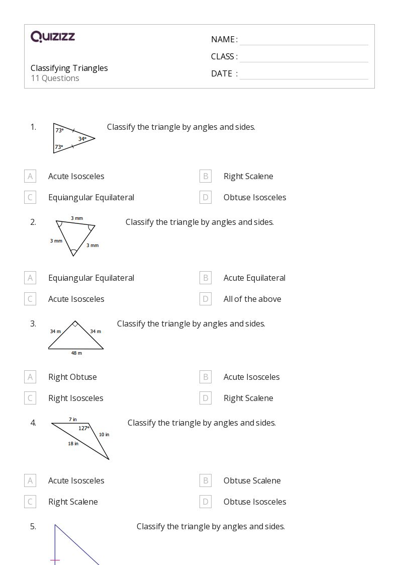 50+ triangles worksheets for 11th Grade on Quizizz Free & Printable