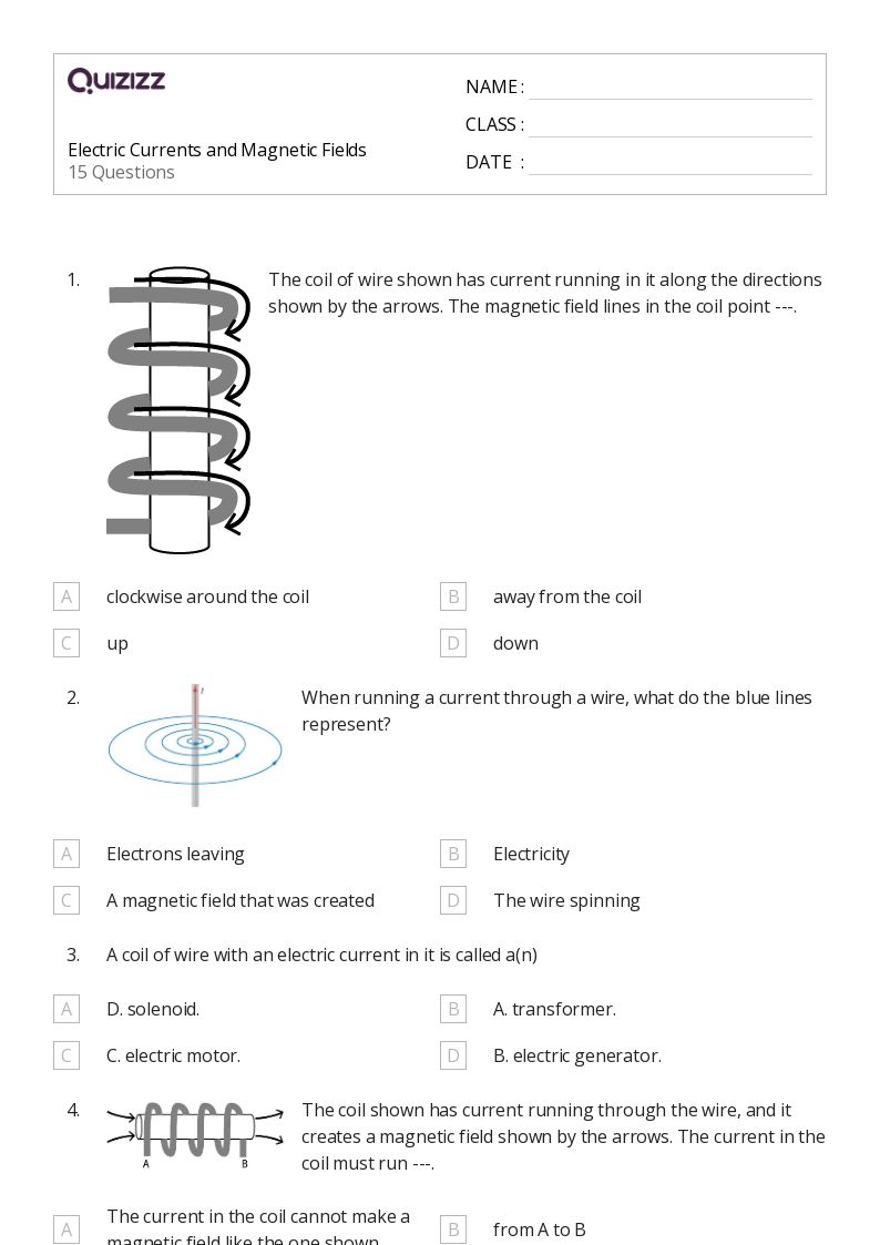 50+ forces fields and faradays law worksheets for 9th