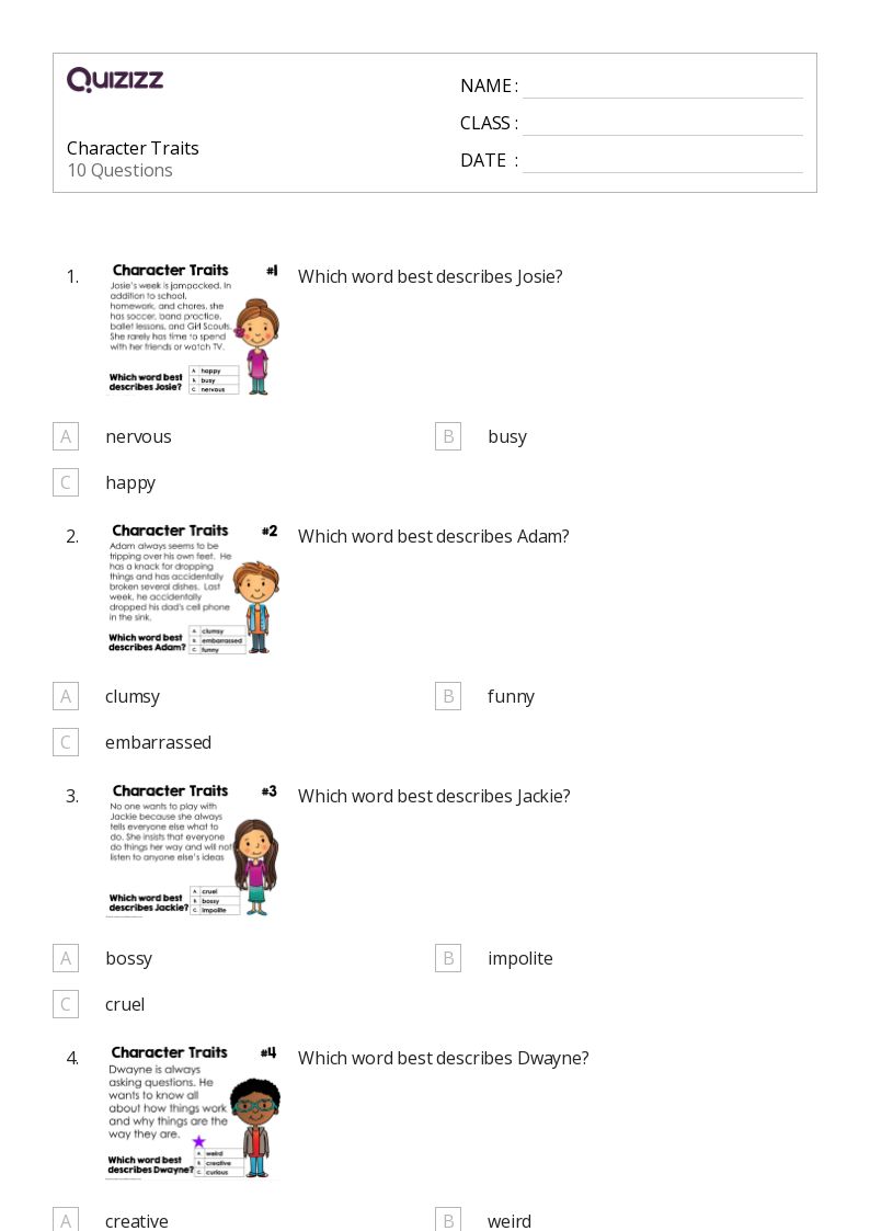 50+ Analyzing Character worksheets for 3rd Grade on Quizizz Free & Printable