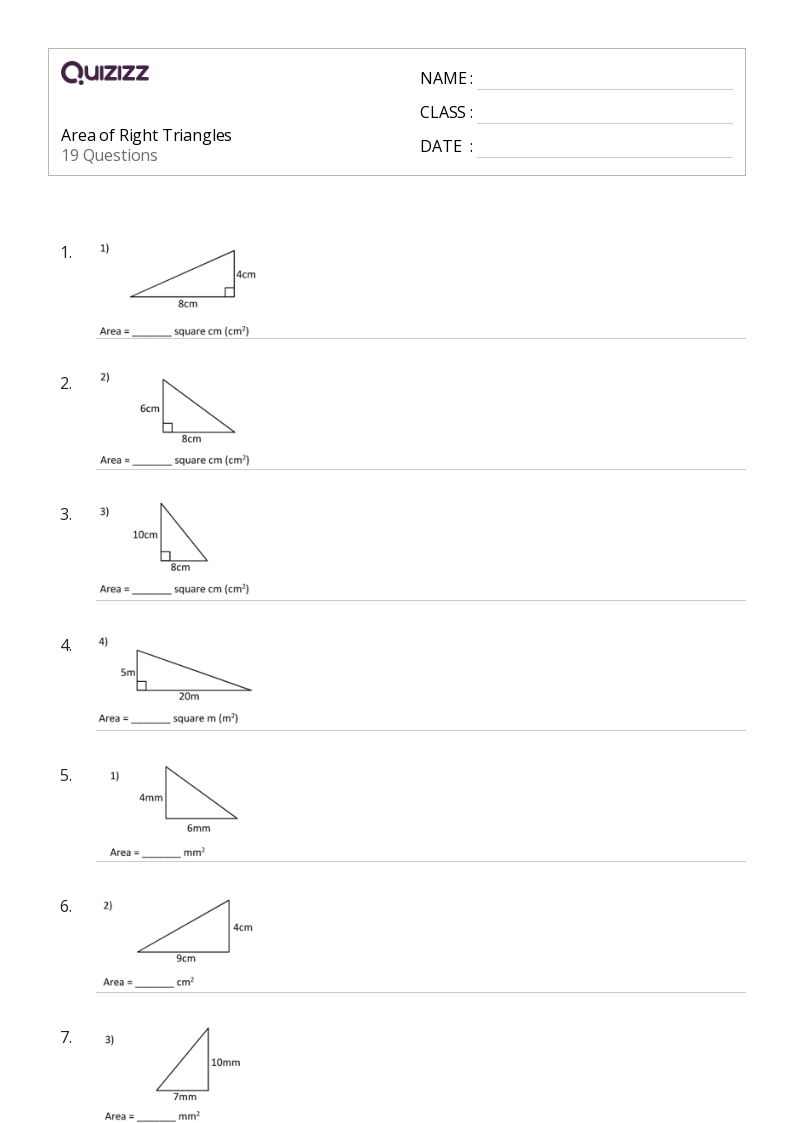 50+ Area of a Triangle worksheets for 5th Grade on Quizizz Free