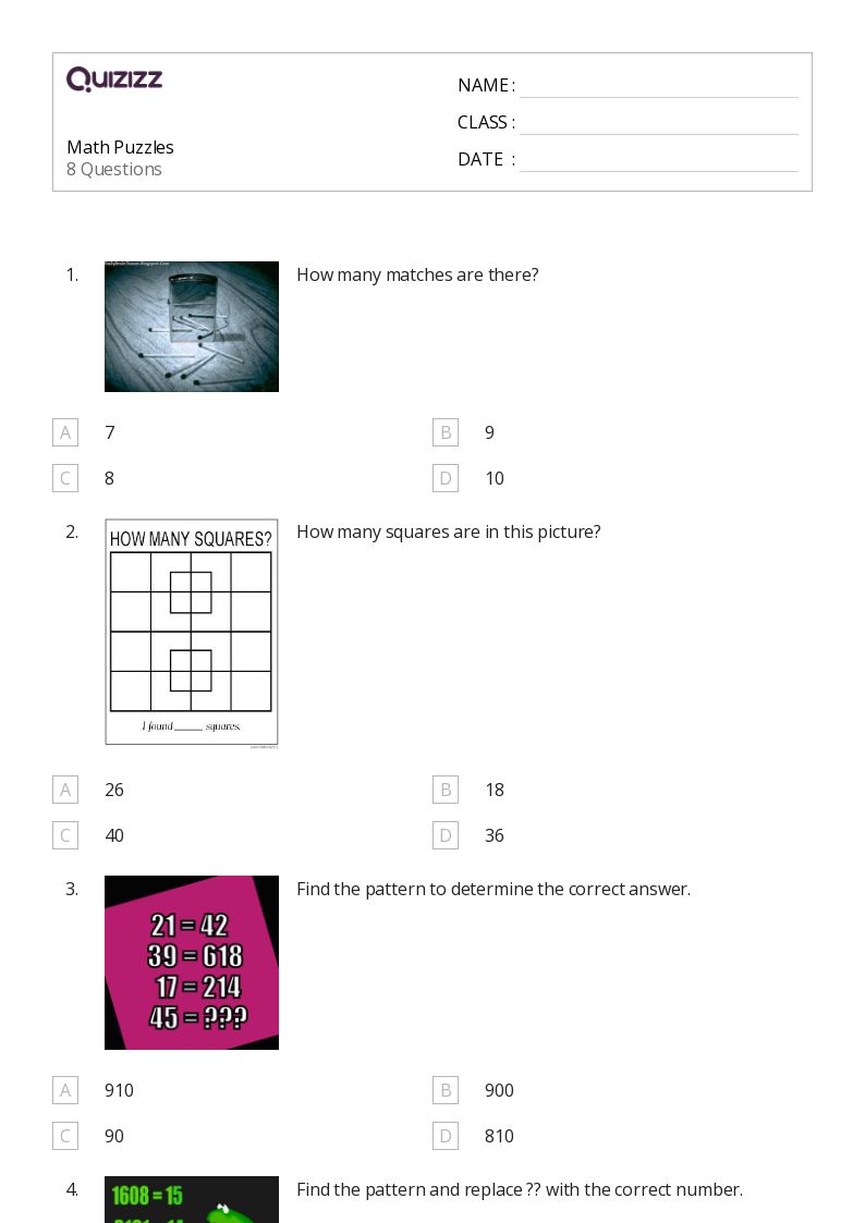 50+ Math Puzzles worksheets for 8th Grade on Quizizz | Free & Printable