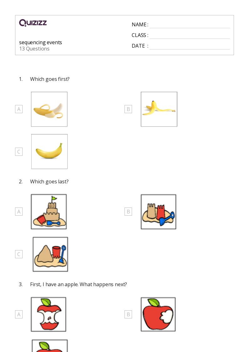 50+ Sequencing Events worksheets for 4th Grade on Quizizz Free & Printable