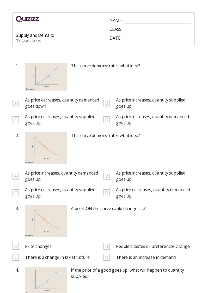 50+ supply and demand worksheets on Quizizz | Free & Printable