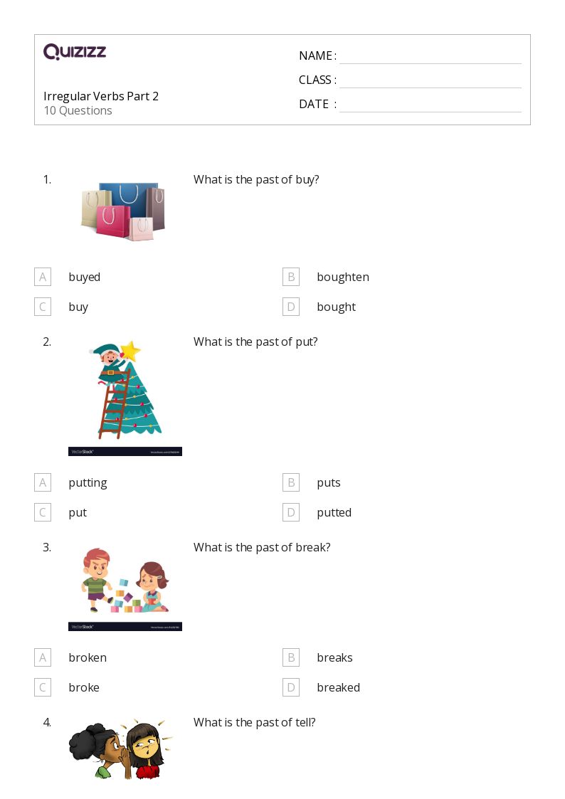 50+ Irregular Verbs worksheets for 1st Grade on Quizizz Free & Printable